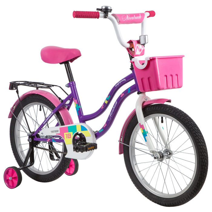 Велосипед 18" Novatrack Tetris, 2020, цвет фиолетовый 