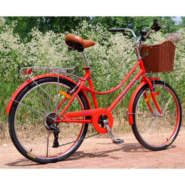 Phoenix қалалық велосипеді EN-Lady қызыл + себет KZLBSF18R26S7SHVBM - фото 17