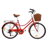 Phoenix қалалық велосипеді En-Lady қызыл + себет