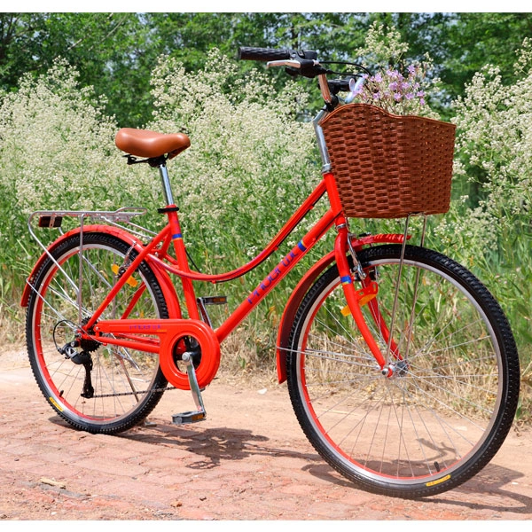 Phoenix қалалық велосипеді En-Lady қызыл + себет - фото 26