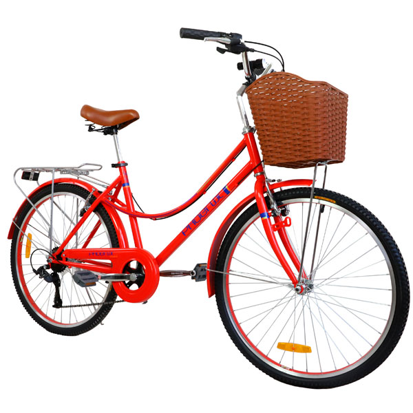 Велосипед городской Phoenix En-Lady красный + корзина