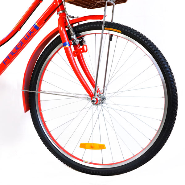 Phoenix қалалық велосипеді En-Lady қызыл + себет