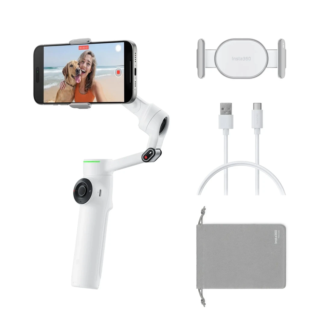 Стедикам Insta360 Flow2 Pro Standard Bundle Summit White Flow2 Pro Standard Bundle White Flow201 (CINSABQB)