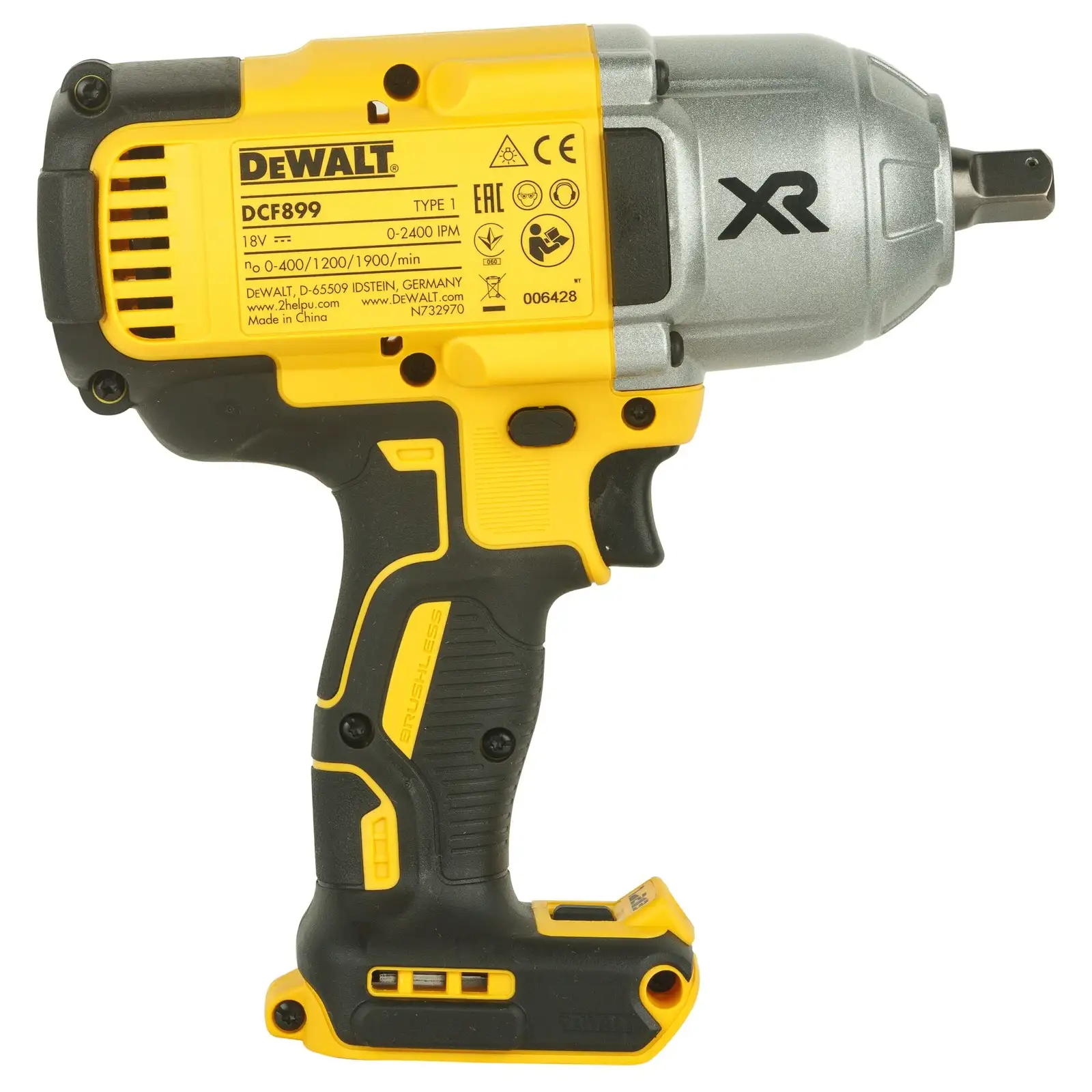 Бесщеточный аккумуляторный ударный импульсный гайковёрт DeWALT 18V XR DCF899N-XJ  - фото 2