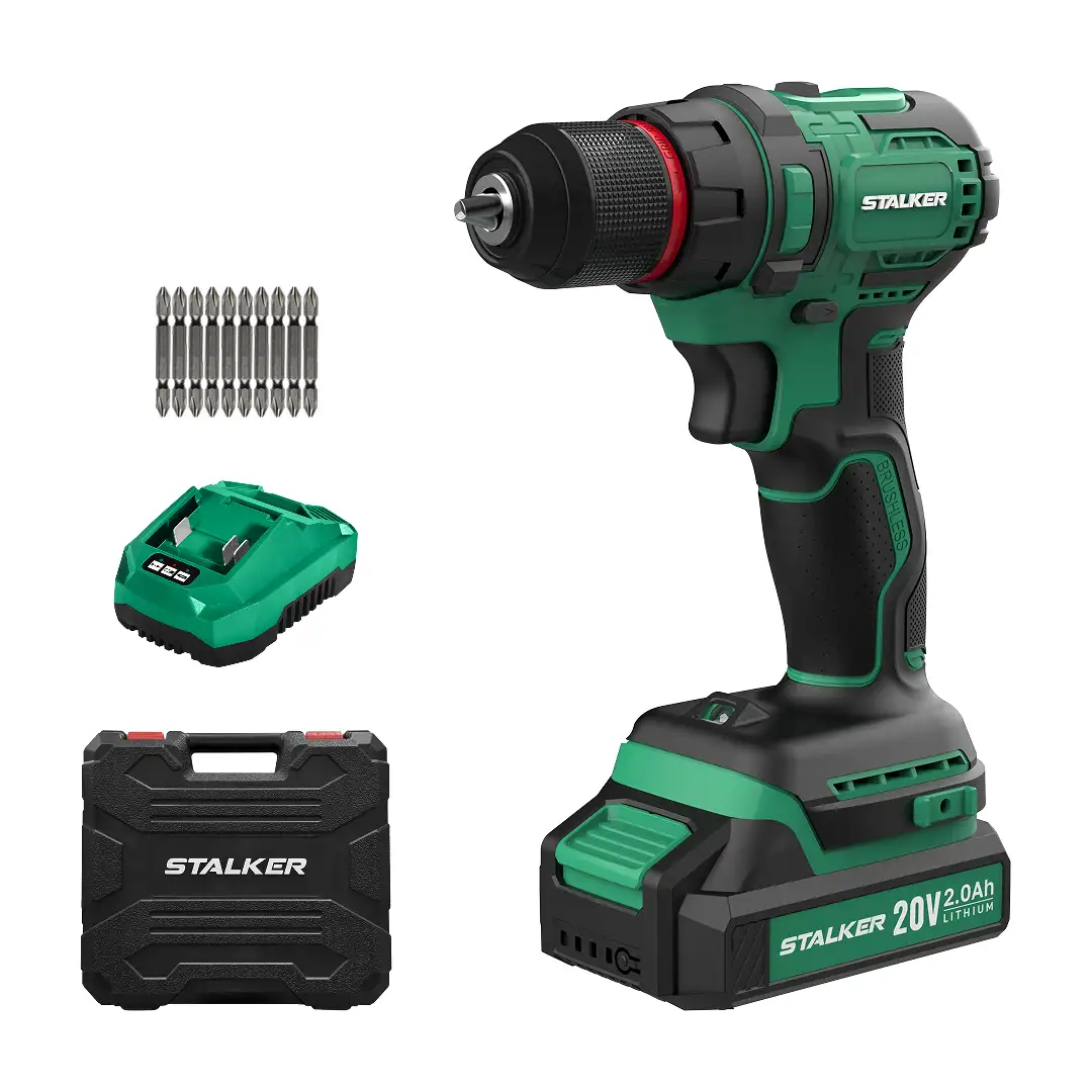 Бесщеточная аккумуляторная дрель-шуруповерт STALKER D20 Li BL 