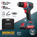 Бесщеточная аккумуляторная ударная дрель-шуруповерт ALTECO CID 21-60 BL  - фото 3