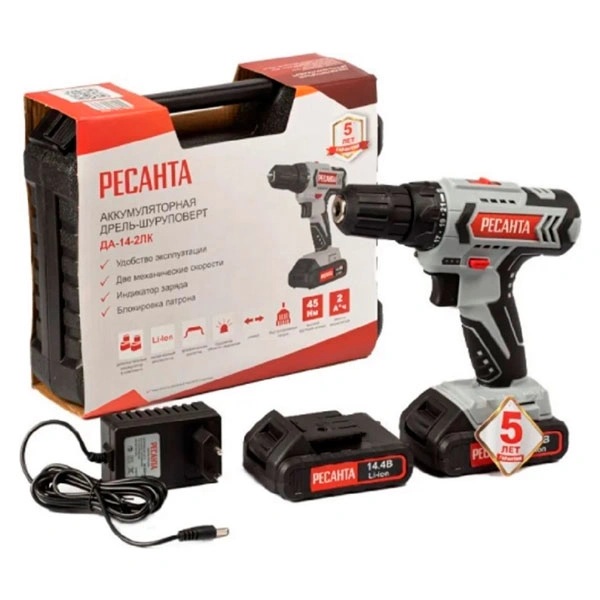 Дрель-шуруповерт аккумуляторная Ресанта ДА-14-2ЛК - фото 10