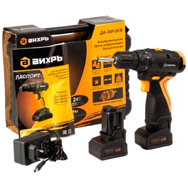 Дрель-шуруповерт аккумуляторная Вихрь ДА-24Л-2К/Б - фото 10