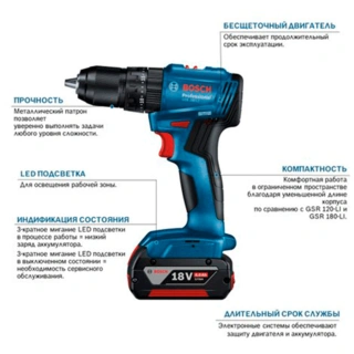 Дрель аккумуляторная Bosch GSB 185-LI 2 акк.