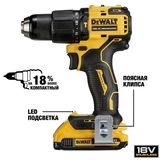 Дрель-шуруповерт аккумуляторная DeWALT DCD709D2T-QW - фото 2