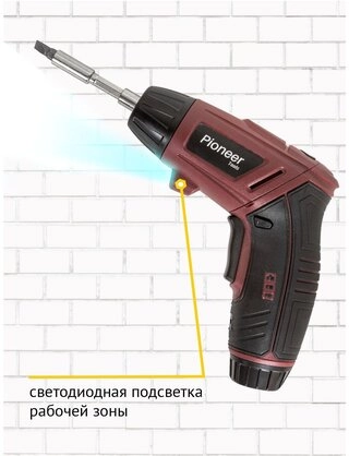 Аккумуляторная отвертка Pioneer CS-M0401 blister, 4 В 