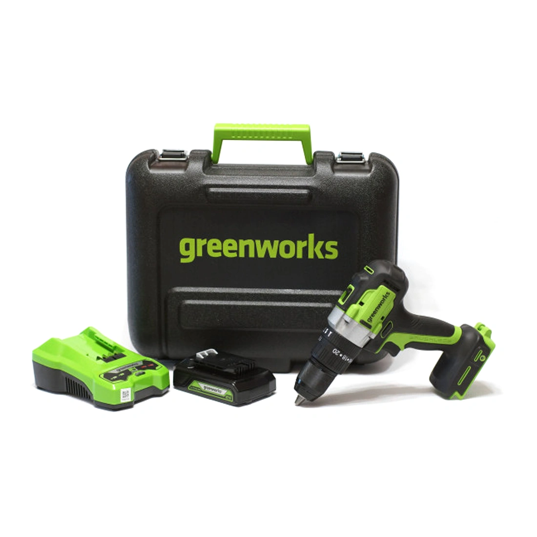 Дрель-шуруповерт аккумуляторная Greenworks 3704107UA, 24V, c 1хАКБ 2 Ач и ЗУ в кейсе 3704107UA - фото 5