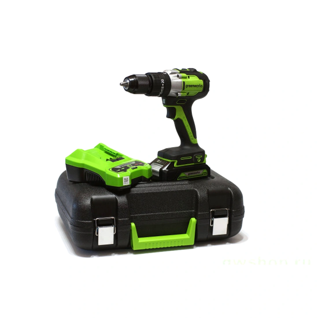 Дрель-шуруповерт аккумуляторная Greenworks 3704107UA, 24V, c 1хАКБ 2 Ач и ЗУ в кейсе 3704107UA - фото 6