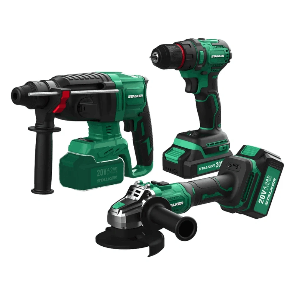 Набор аккумуляторного инструмента STALKER Kit (D20 Li BL + RH20 Li BL + AG20-125 Li BL)