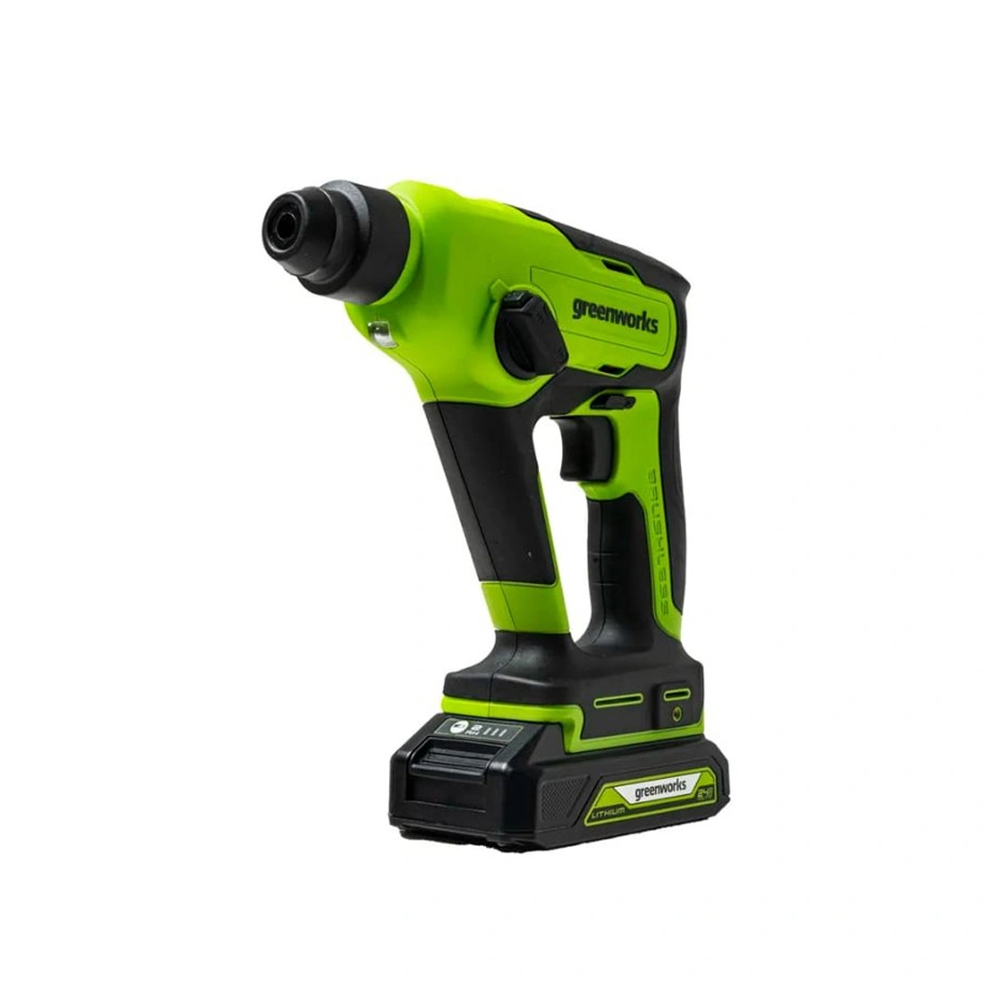 Перфоратор аккумуляторный бесщеточный Greenworks GD24SDS1K2 24V c 1хАКБ 2Ач и ЗУ в сумке  - фото 2
