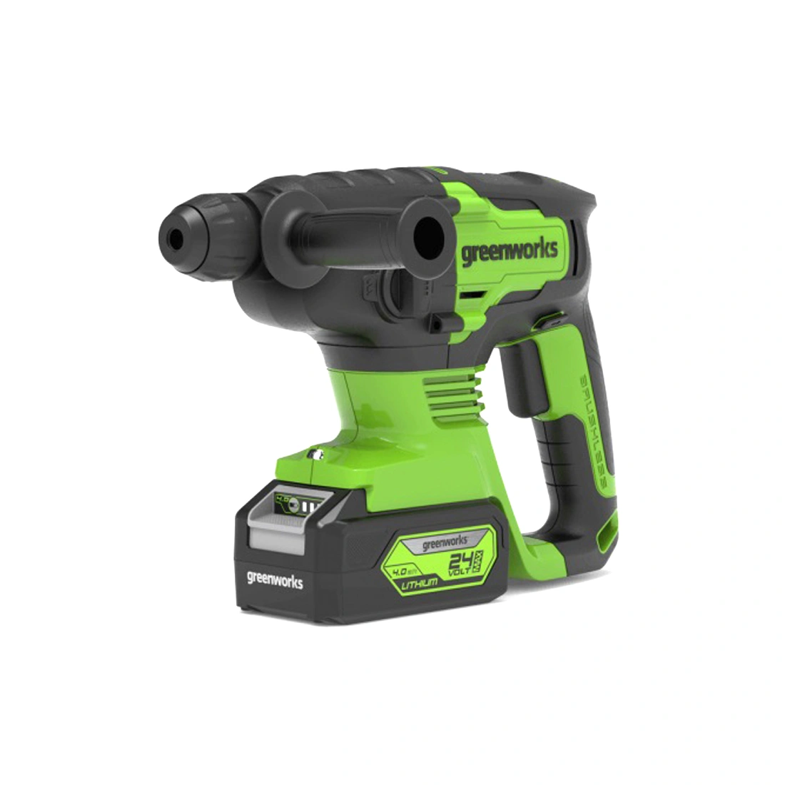 Перфоратор аккумуляторный бесщеточный Greenworks GD24SDS2K4 24V c 1хАКБ 4 Ач и ЗУ в сумке 