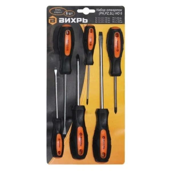 Набор отвёрток Вихрь (PH,PZ,SL) НО 6