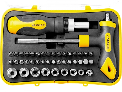 Набор инструментов Stayer 25084-H43 торцевые головки и биты черный-желтый  - фото 2