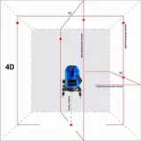 Нивелир лазерный INSTRUMAX Constructor 4D Set IM0114, 20/70 м, ±2мм/10м, ±3°, 5 линий  - фото 2
