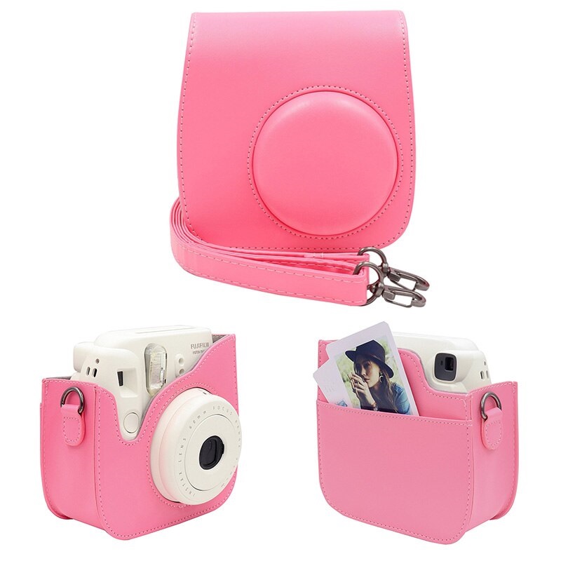 Кожанный чехол Fujifilm Instax mini 9 розовый фламинго (0821-1713D)