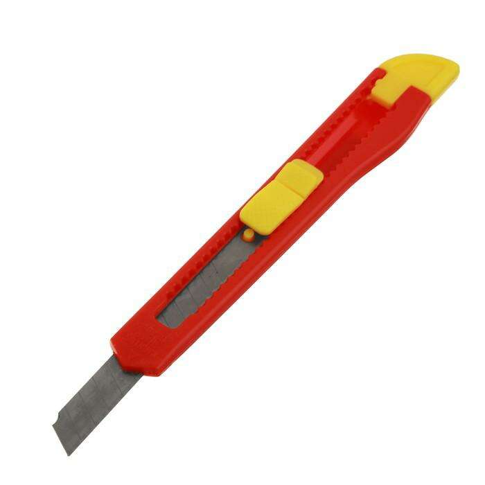 Нож универсальный Hobbi/Remocolor, корпус пластик, квадратный фиксатор, автоблокировка, 9 мм 