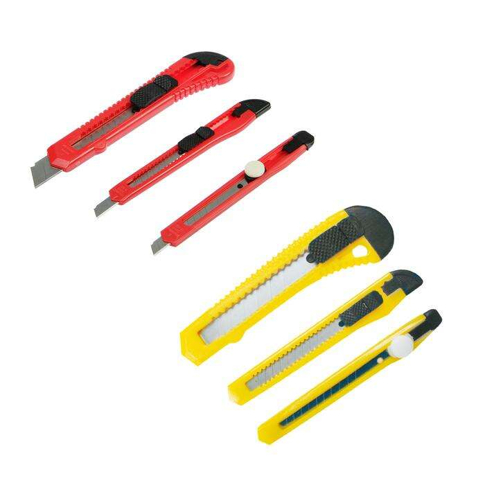 Набор ножей универсальных Top Tools, 3 шт, корпус пластик, 9 мм, 18 мм 