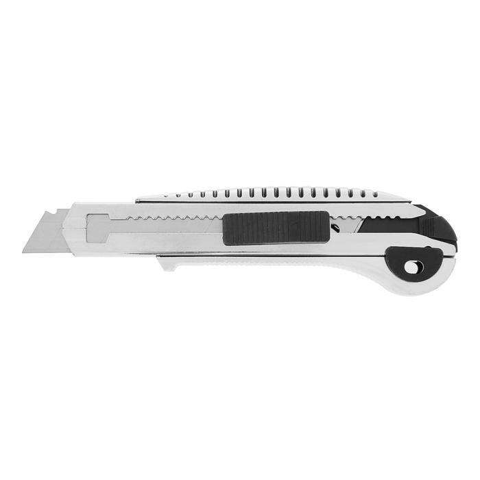 Нож универсальный TUNDRA premium, усиленный, металлический, квадратный фиксатор, 18 мм 