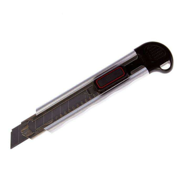 Нож универсальный TUNDRA premium, 18 мм, 6 лезвий в комплекте, доп. фиксатор, усиленный 