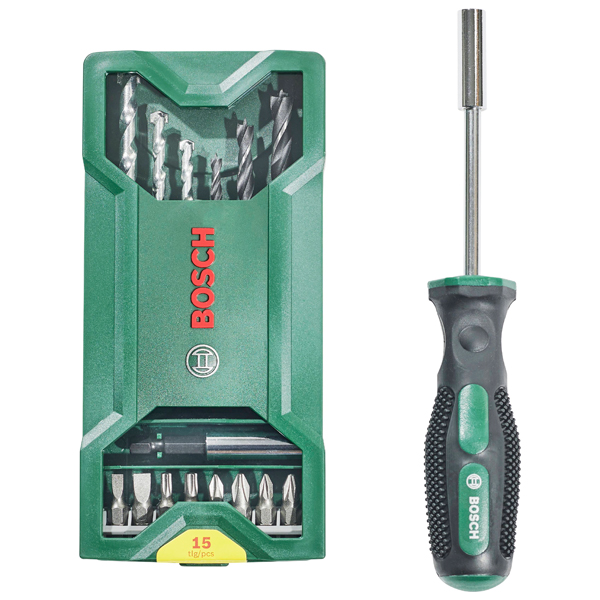 Bosch битлар және бұрғылар  жинағы 15  зат 2607017654