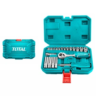 Набор головок Total 1/4"  THT141201 с трещоткой