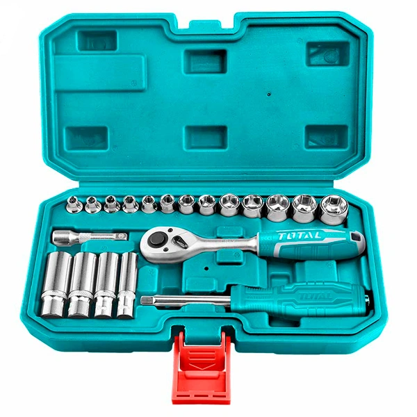 Набор головок Total 1/4"  THT141201 с трещоткой