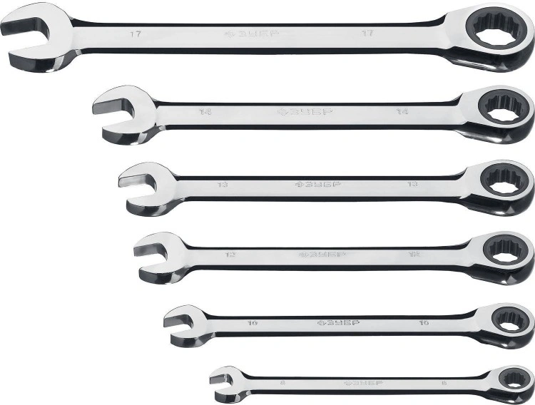 Набор трещоточных ключей Зубр 27074-H6-z01 8-17мм 