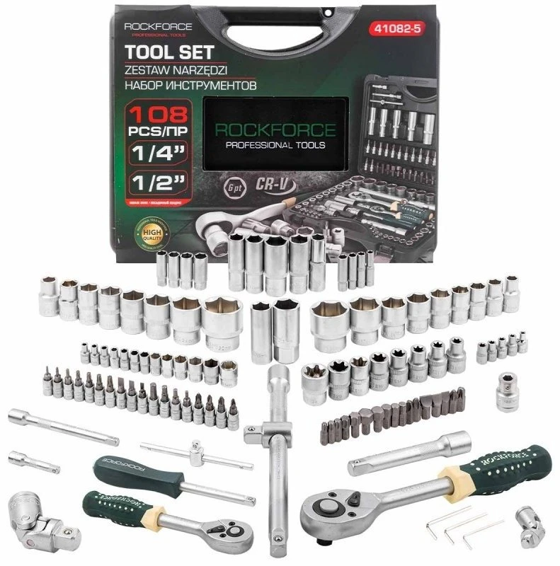 Набор инструментов автомобильный 108 в 1 ROCKFORCE RF-41082-5 