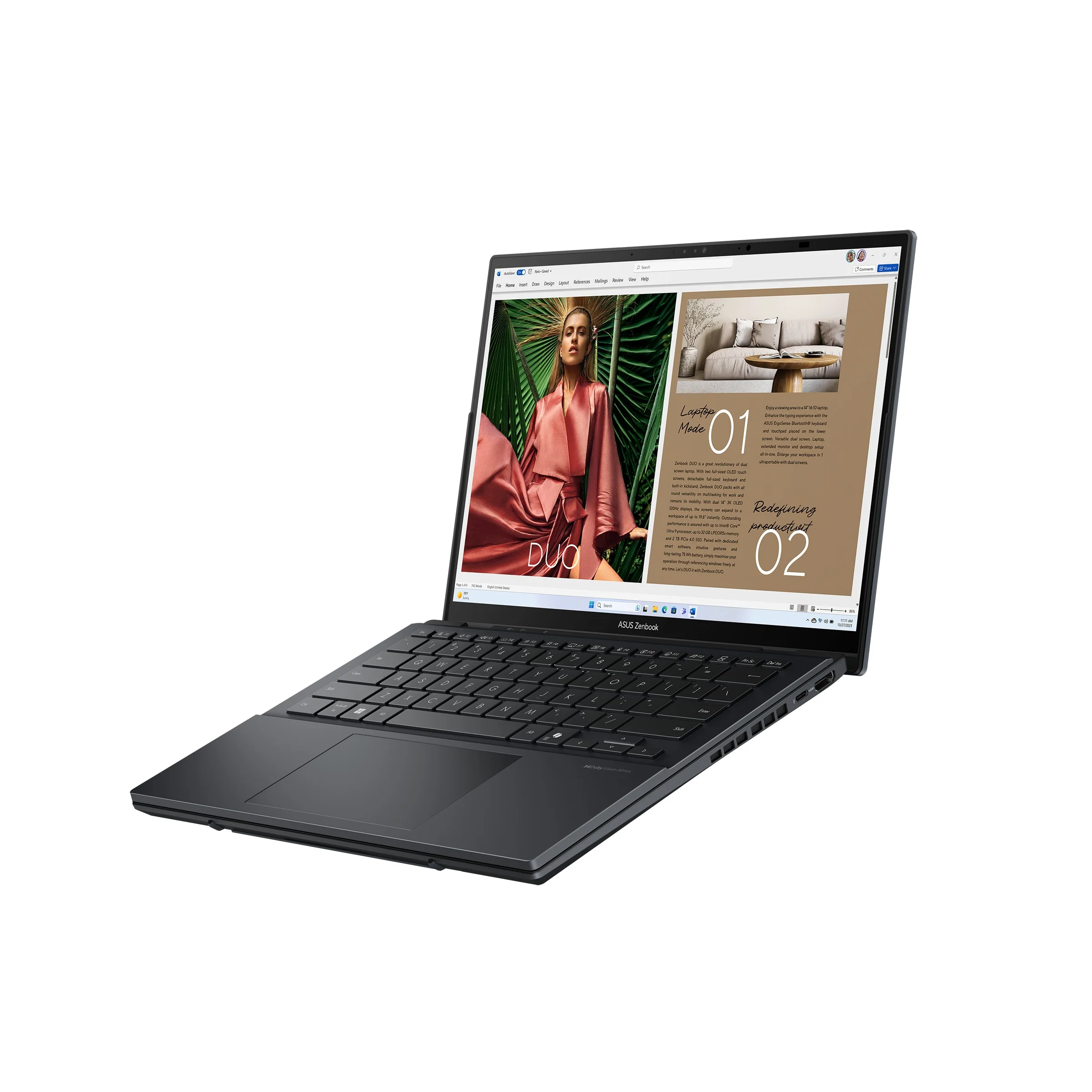 Ноутбук Asus Zenbook Duo UX8406CA-QL789W Intel Core Ultra 7 255H 32GB / SSD 512GB / Intel Arc Graphics / Win 11 / 90NB14X1-M00WS0 - фото 2