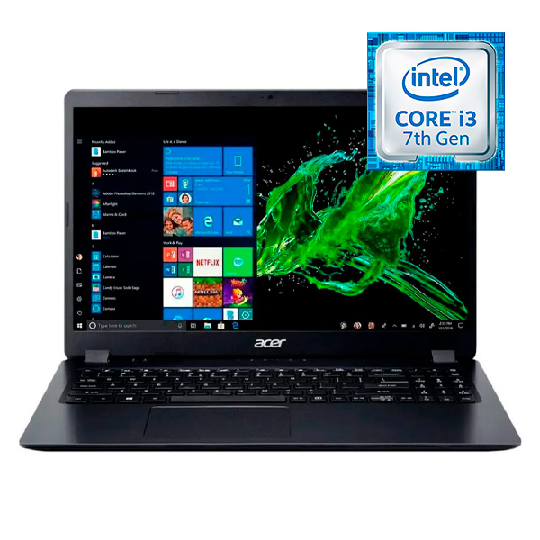 Acer ноутбугі Aspire 3, A315-54K (NX.HEEER.013) Obsidian Black
