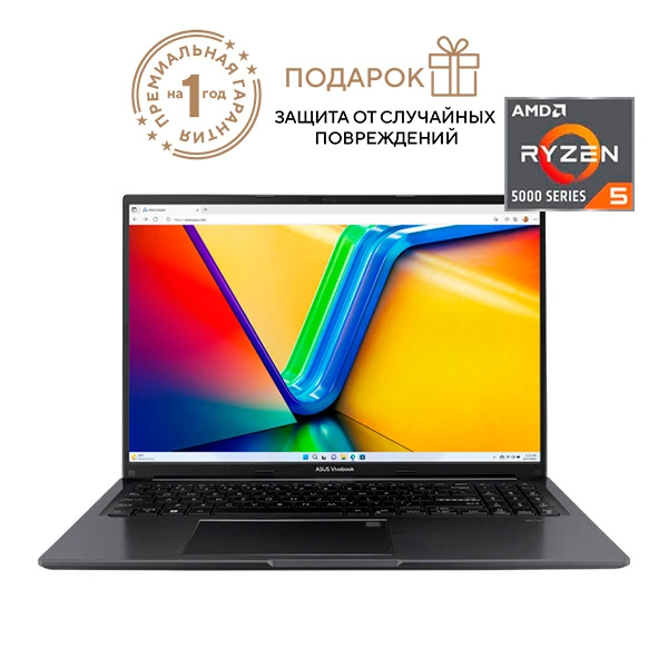 Ноутбук Asus Vivobook 16 M1605YA-MB522 Ryzen 5 5625U / 16" WUXGA  / 16GB / SSD 512GB / NO OS / 90NB10R1-M00U50