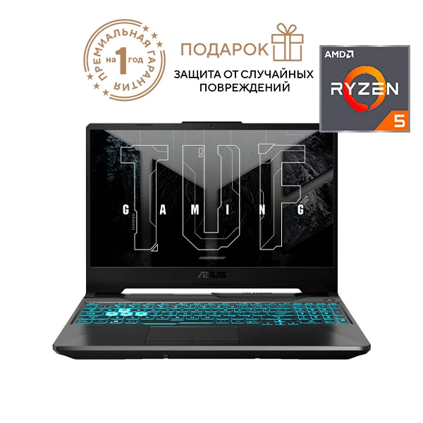 Ноутбук Asus TUF Gaming A15 FA506NC-HN065 Ryzen 5 7535HS 16 GB / SSD 512 GB / GeForce RTX 3050 4GB / NO OS / 90NR0JF7-M005F0
