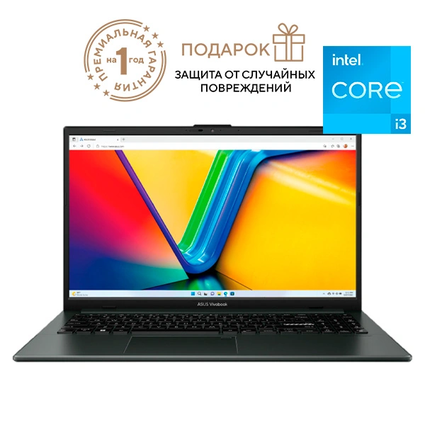 Ноутбук ASUS Vivobook Go 15 E1504GA-BQ610 Intel Core i3  N305 8 GB / SSD 256GB / UHD Graphics / NO OS / 90NB0ZT2-M011A0 