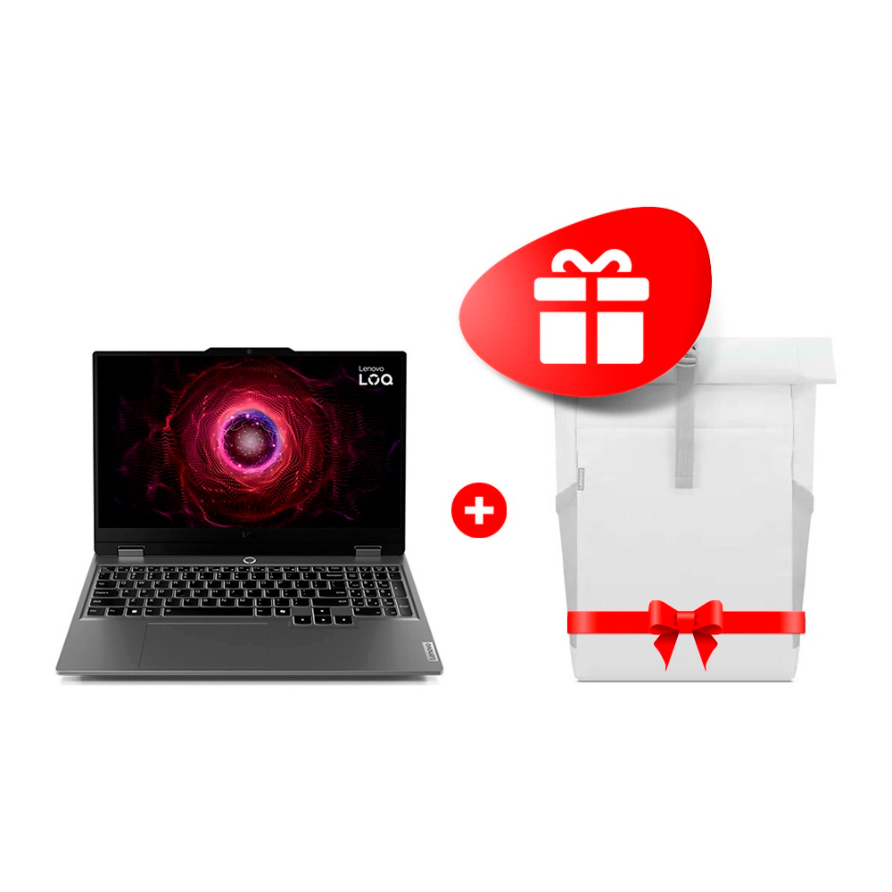 Комплект Ноутбук Lenovo LOQ 15ARP9 Ryzen 5 7235HS 24GB / SSD 1TB / GeForce RTX 3050 6GB / NO OS / 83JC00FQRK + Рюкзак для ноутбука Lenovo IdeaPad Gaming Modern Backpack White  Комплект Ноутбук Lenovo LOQ 15ARP9 Ryzen 5 7235HS 24GB / SSD 1TB / GeForce RTX 3050 6GB / NO OS / 83JC00FQRK + Рюкзак для ноутбука Lenovo IdeaPad Gaming Modern Backpack White