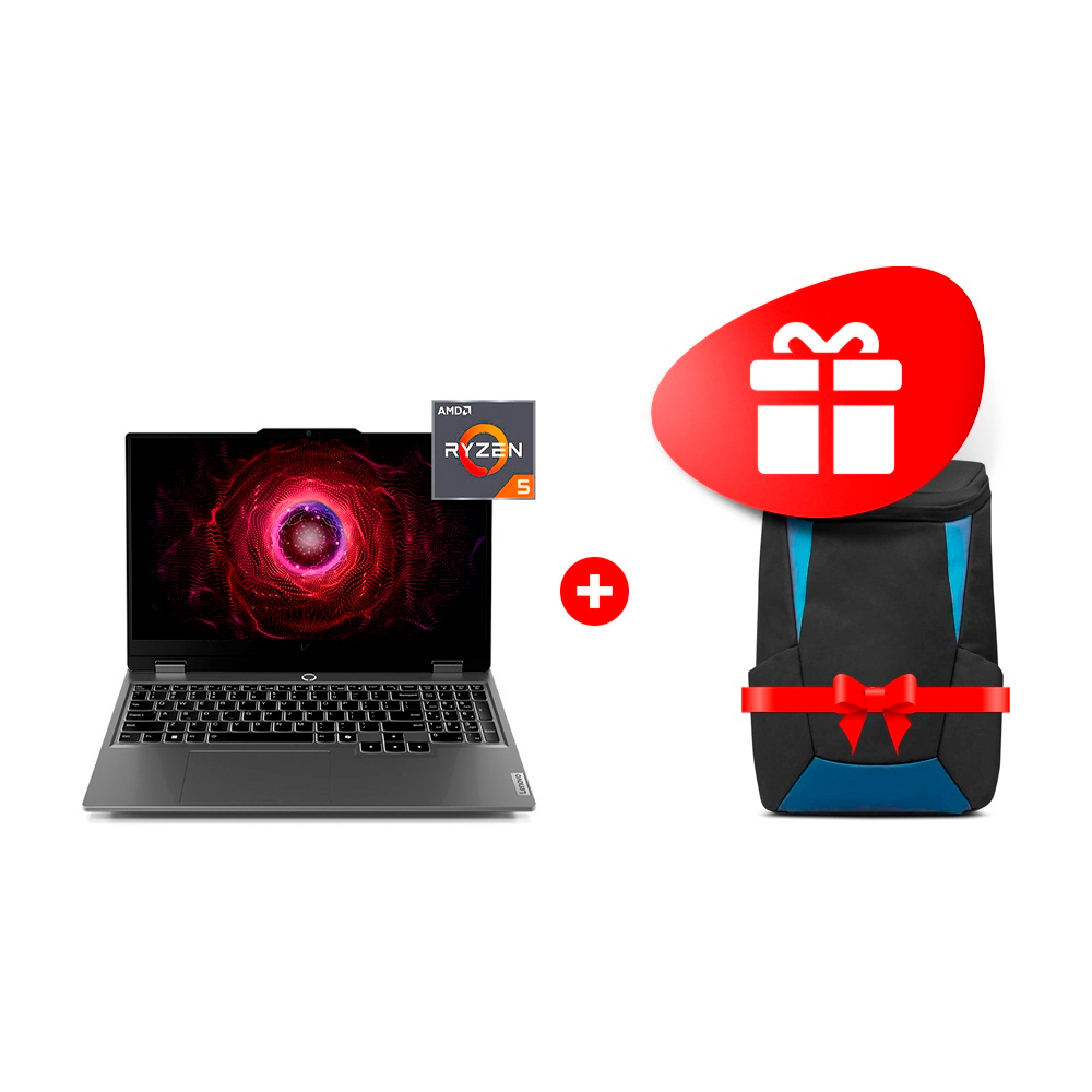 Комплект Ноутбук Lenovo LOQ 15ARP9 Ryzen 5 7235HS 24GB / SSD 1TB / GeForce RTX 3050 6GB / NO OS / 83JC00FQRK + Рюкзак для ноутбука Lenovo 15.6 IdeaPad Gaming Backpack  Комплект Ноутбук Lenovo LOQ 15ARP9 Ryzen 5 7235HS 24GB / SSD 1TB / GeForce RTX 3050 6GB / NO OS / 83JC00FQRK + Рюкзак для ноутбука Lenovo 15.6 IdeaPad Gaming Backpack