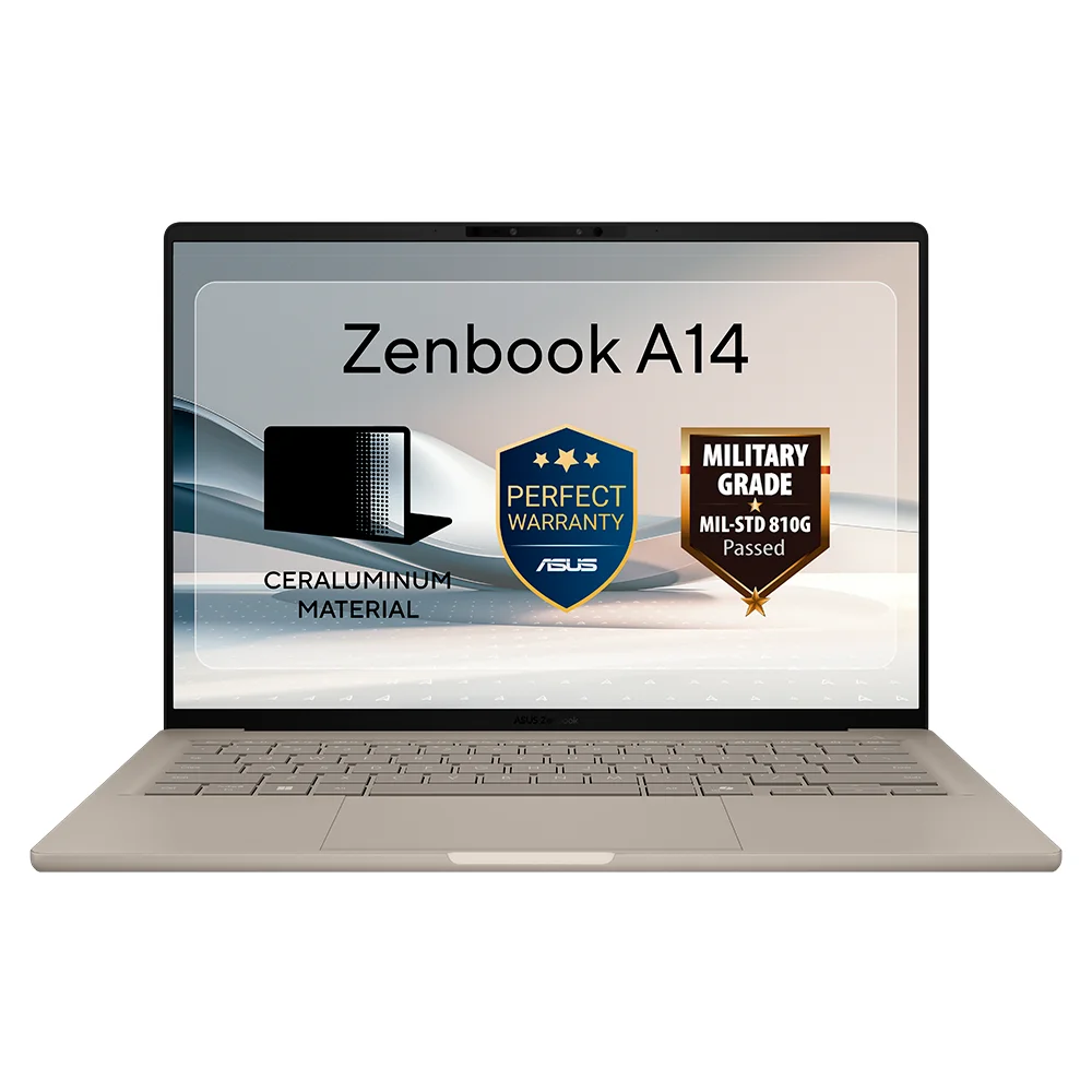 Asus ноутбугы Zenbook A14 / UX3407QA-QD408W / Snapdragon X X1-26-100 (SE) / 16GB / SSD 512GB / Qualcomm® Adreno™ GPU / Windows 11 / 90NB1501-M00RL0