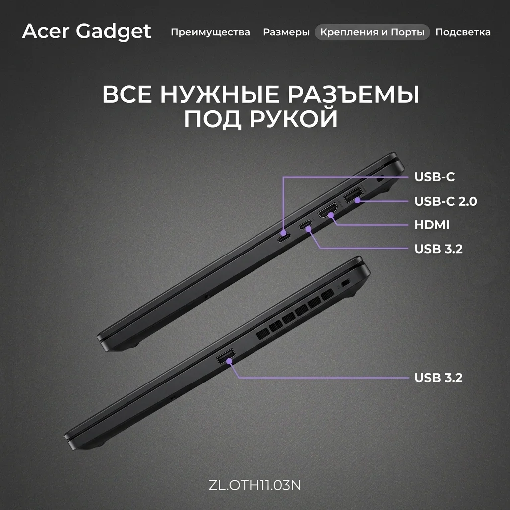 Acer Gadget ноутбугы ETBook Air M14H Ryzen 5 6600H 16 GB / SSD 512GB / AMD Radeon Graphics / Win 11 / ZL.OTH11.03N - фото 12