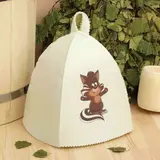 Банная шапка с детской термопечатью "Барсук"  - фото 2