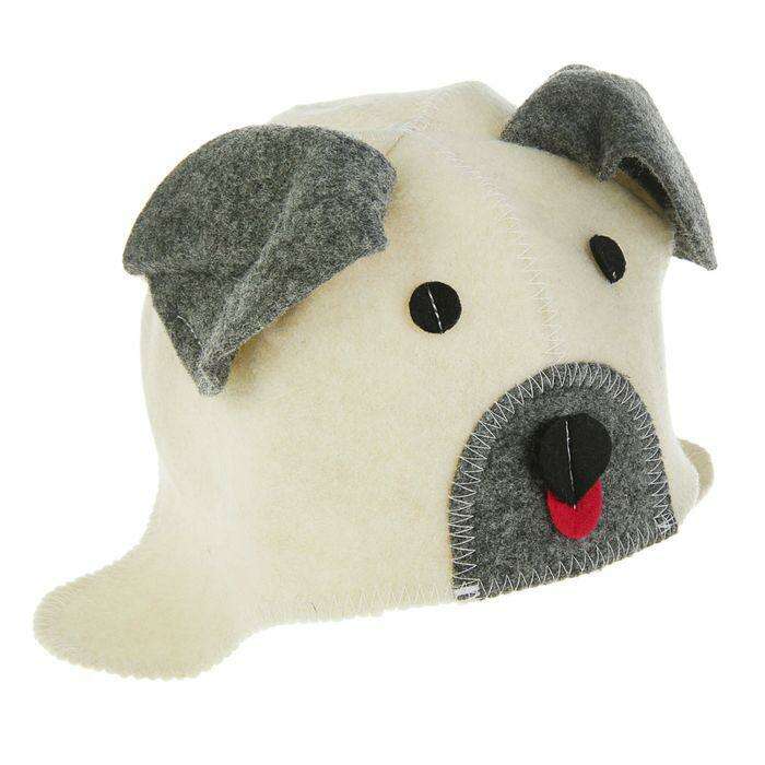 Банная шапка детская «Собачка», белая, войлок, эконом 