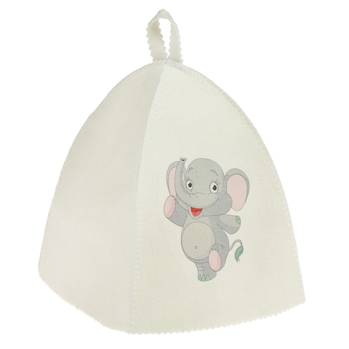 Банная шапка с детской термопечатью "Слонёнок" 