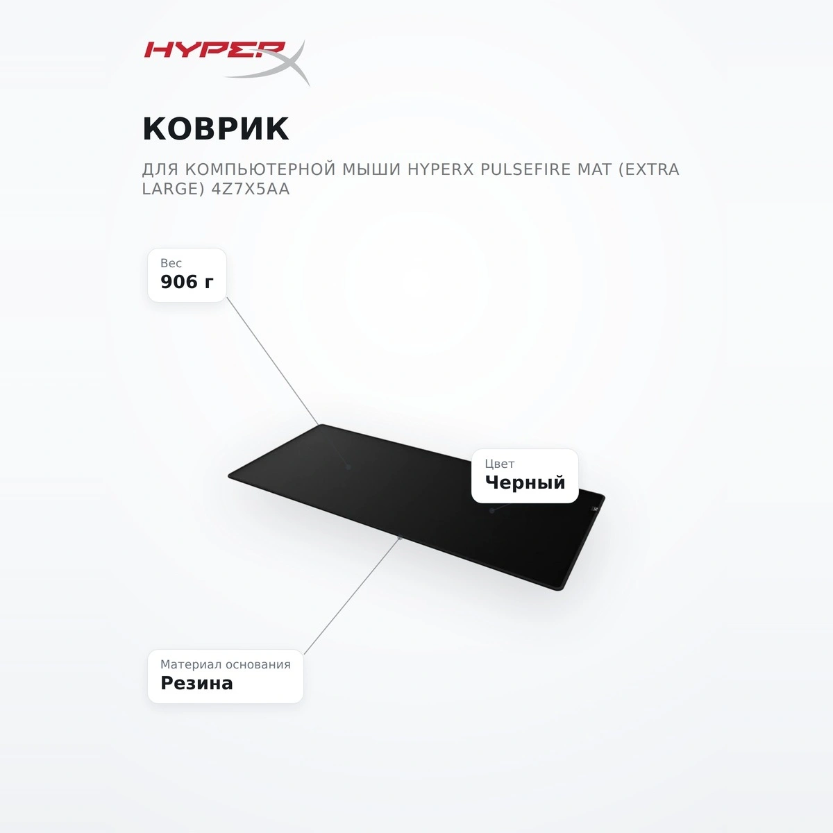 Коврик для компьютерной мыши HyperX Pulsefire Mat (Extra Large) 4Z7X5AA Pulsefire Mat (Extra Large) 4Z7X5AA - фото 7