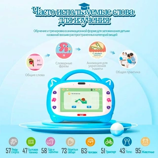 Планшет детский развивающий Biidi Кот Саша с пикрофонами Blue 8504X - фото 3