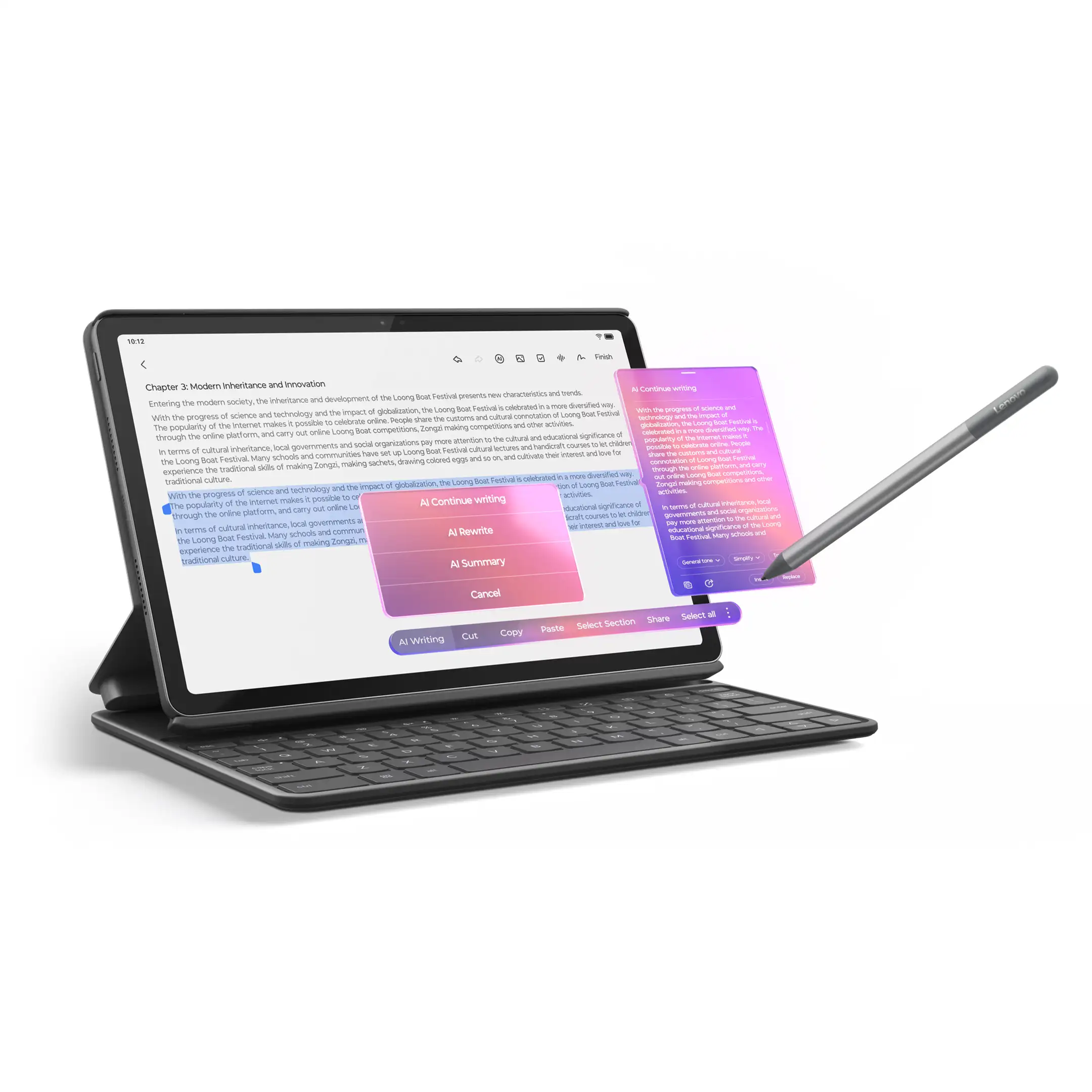 Планшет Lenovo TB336FU keyboard + pen 8/128 Wi-Fi (ZAFR0286UZ) Grey - фото 11