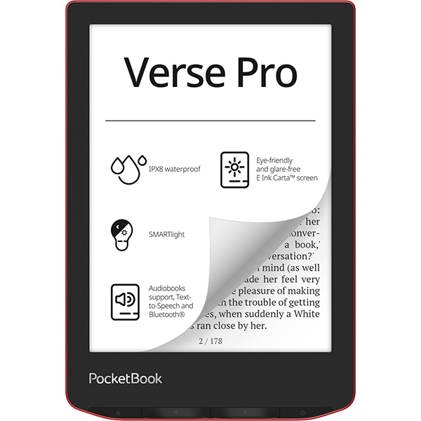 PocketBook электрондық кітабы PB634-3-CIS red