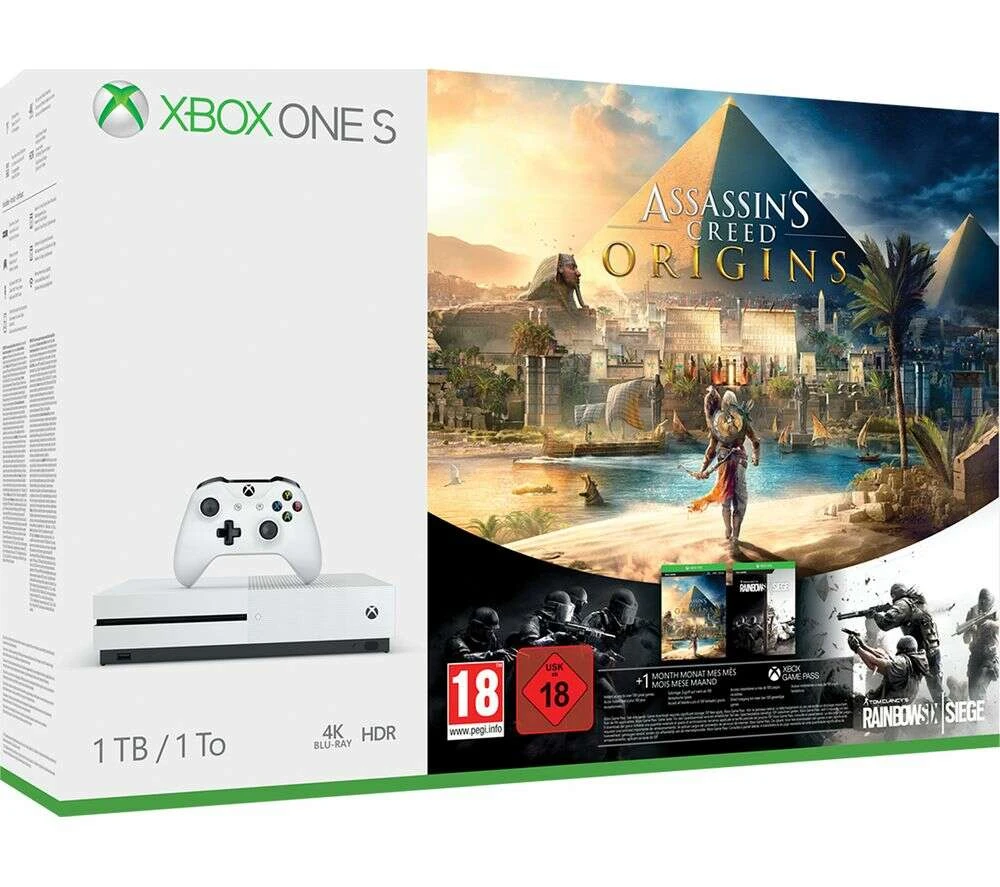 Игровая консоль Microsoft Xbox One S1 ТБ + Assassin's Creed Origins+Tom Clancy’s Rainbow Six Siege - фото 2